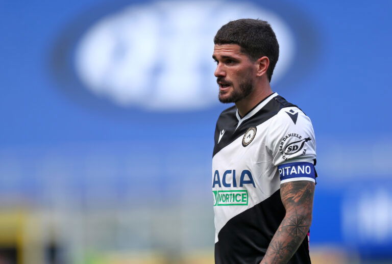 Rodrigo de Paul of Udinese Calcio looks on during the Serie A match between Fc Internazionale and Udinese Calcio. Fc Internazionale wins 5-1 over Udinese Calcio.