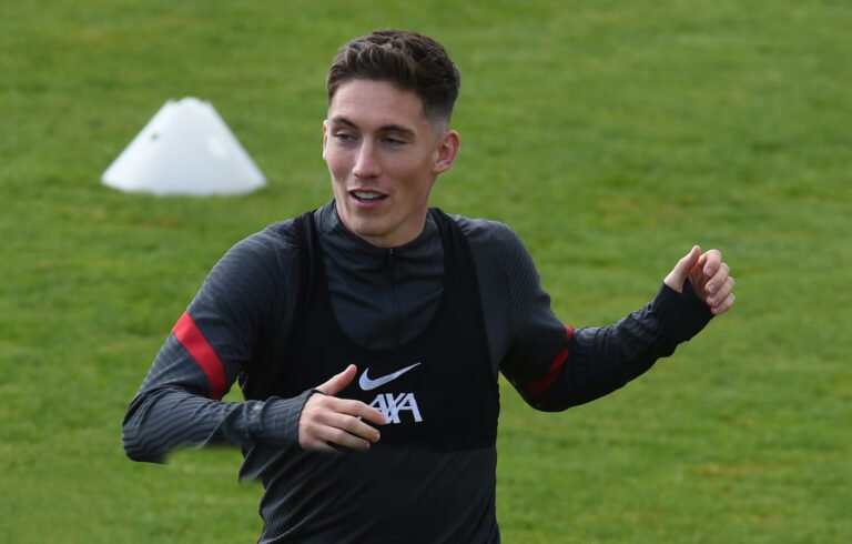 LIVERPOOL, ENGLAND - SEPTEMBER 29: (THE SUN OUT, THE SUN ON SUNDAY OUT) Harry Wilson of Liverpool during a training session at Melwood Training Ground on September 29, 2020 in Liverpool, England.