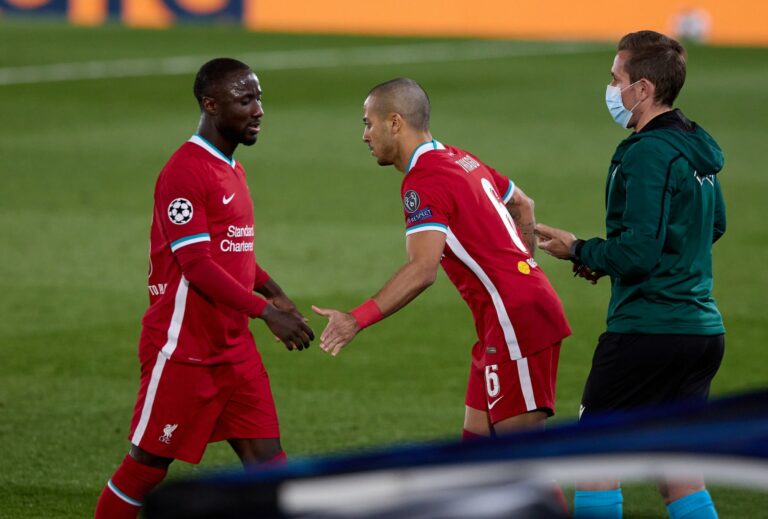MADRID - SPAIN - APRIL 6, Naby Keita is subsituted before half time in Liverpool's quater-final tie against Real Madrid.