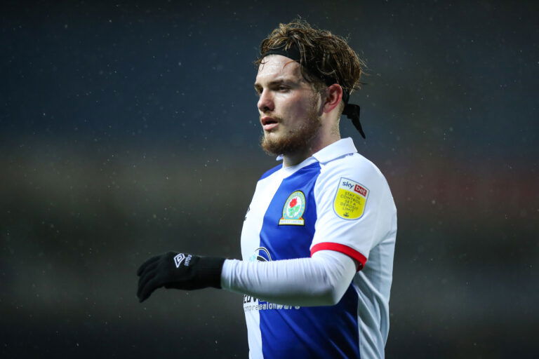 BLACKBURN, ENGLAND - MARCH 12: Harvey Elliott of Blackburn Rovers during the Sky Bet Championship match between Blackburn Rovers and Brentford at Ewood Park on March 12, 2021 in Blackburn, England.