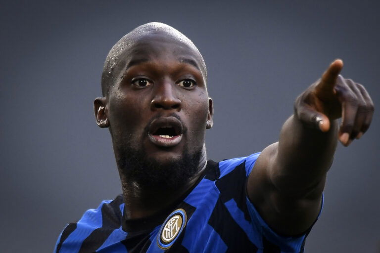 ALLIANZ STADIUM, TURIN, ITALY - 2021/05/15: Romelu Lukaku of FC Internazionale gestures during the Serie A football match between Juventus FC and FC Internazionale.