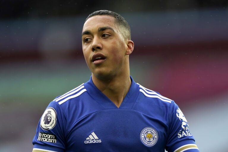 BIRMINGHAM, ENGLAND - FEBRUARY 21: Youri Tielemans of Leicester City looks on during the Premier League match between Aston Villa and Leicester City at Villa Park on February 21, 2021 in Birmingham, England.