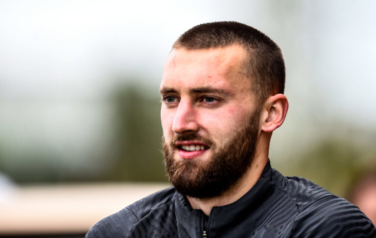 KIRKBY, ENGLAND - MAY 11: (THE SUN OUT, THE SUN ON SUNDAY OUT) Nathaniel Phillips of Liverpool during a training session at AXA Training Centre on May 11, 2021 in Kirkby, England.