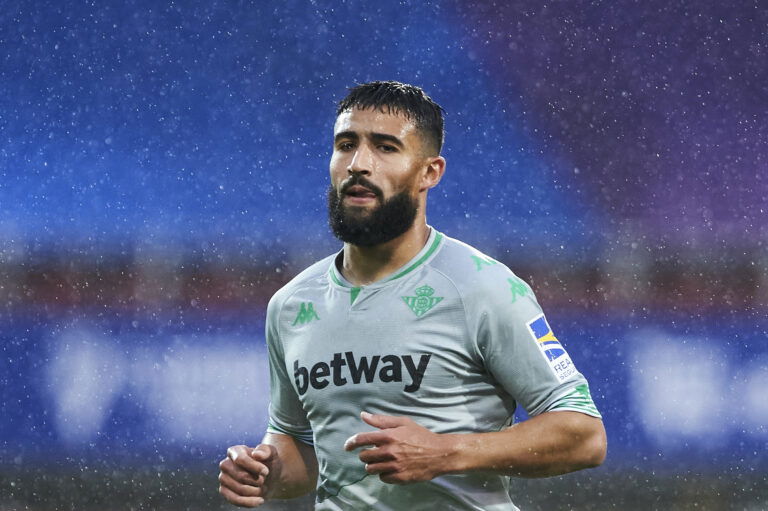 EIBAR, SPAIN - MAY 13: Nabil Fekir of Real Betis Balompie reacts during the La Liga Santander match between SD Eibar and Real Betis at Estadio Municipal de Ipurua on May 13, 2021 in Eibar, Spain.