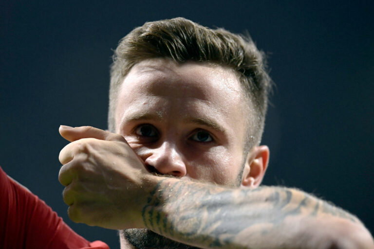 Atletico Madrid's Spanish midfielder Saul Niguez celebrates a goal during the UEFA Champions League group A football match between Club Atletico de Madrid and Borussia Dortmund at the Wanda Metropolitan stadium in Madrid on November 6, 2018. (Photo by OSCAR DEL POZO / AFP) (Photo credit should read OSCAR DEL POZO/AFP via Getty Images)