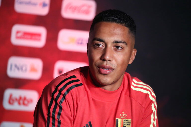 TUBIZE, BELGIUM - JUNE 30: Youri Tielemans of Belgium during a press conference before a training session of the Belgian national football team "The Red Devils" ahead of the UEFA Euro 2020 Quarter-final match against Italy, at the Proximus Basecamp on June 30, 2021 in Tubize, Belgium.