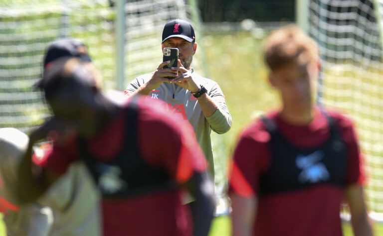 UNSPECIFIED, AUSTRIA - JULY 12: Jurgen Klopp manager of Liverpool during a training session on July 12, 2021 in UNSPECIFIED, Austria.