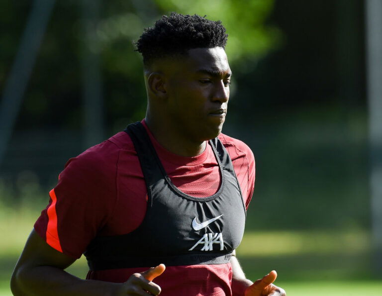 UNSPECIFIED, AUSTRIA - JULY 12: Taiwo Awoniyi of Liverpoolduring a training session on July 12, 2021 in UNSPECIFIED, Austria. (Photo by John Powell/Liverpool FC via Getty Images)