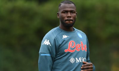 DIMARO, ITALY - JULY 16: Kalidou Koulibaly of Napoli during an SSC Napoli training session on July 16, 2021 in Dimaro, Italy.