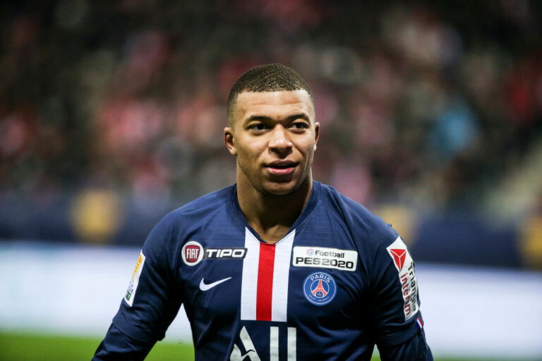 Kylian Mbape during the French League Cup semi-final football match between Stade de Reims and Paris Saint-Germain at the Auguste Delaune Stadium in Reims on January 22, 2020. (Photo by Elyxandro Cegarra/NurPhoto via Getty Images)