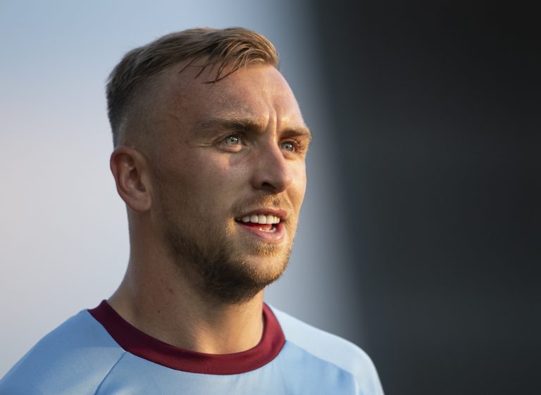 NORTHAMOTON, ENGLAND - JULY 13: Jarrod Bowen of West Ham United during the pre-season friendly match between Northampton Town and West Ham United at Sixfields Stadium on July 13, 2021 in Northampton, England. (Photo by Visionhaus/Getty Images)