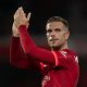 LIVERPOOL, ENGLAND - AUGUST 09: Jordan Henderson of Liverpool applauds the fans after the pre season friendly between Liverpool and CA Osasuna at Anfield on August 9, 2021 in Liverpool, England. (Photo by Visionhaus/Getty Images)
