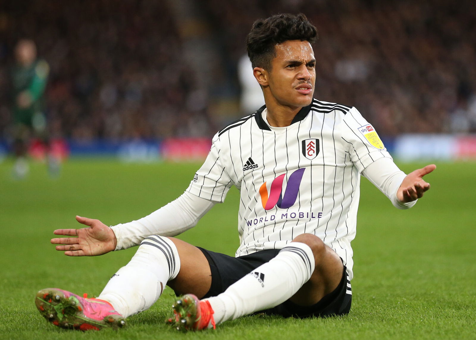 LONDON, ENGLAND - NOVEMBER 20: Fabio Carvalho of Fulham reacts during the Sky Bet Championship match between Fulham and Barnsley at Craven Cottage on November 20, 2021 in London, England. (Photo by Jacques Feeney/Getty Images)