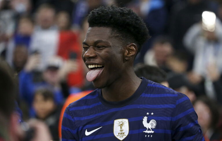 Liverpool Tchouameni MARSEILLE, FRANCE - MARCH 25: Aurelien Tchouameni of France celebrates his goal during the International friendly match between France and Ivory Coast at Stade Velodrome on March 25, 2022 in Marseille, France. (Photo by John Berry/Getty Images)