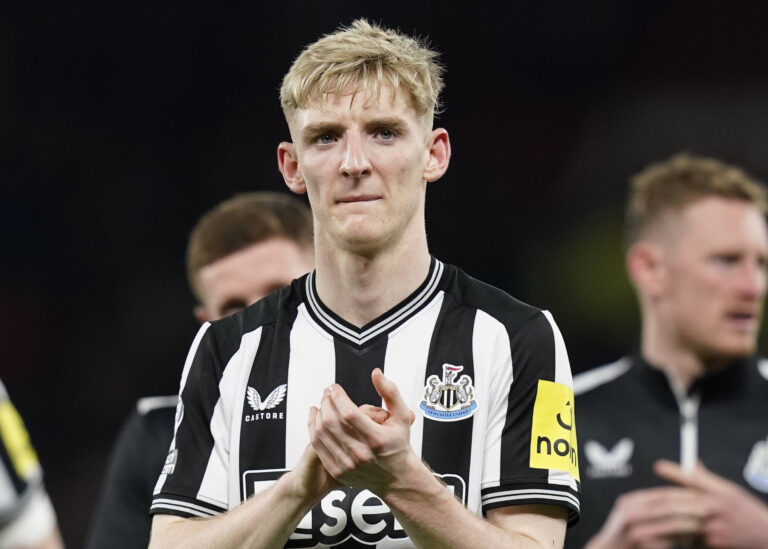 Manchester, England, 15th May 2024. Dejected Anthony Gordon of Newcastle United during the Premier League match at Old T