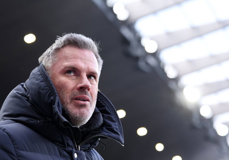 London, England, 21st April 2024. Jamie Carragher during the Premier League match at Craven Cottage, London. Picture cre