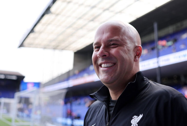 Ipswich, England, 17th August 2024. Liverpool™s manager Arne Slot during the Premier League match at Portman Road, Ipswi