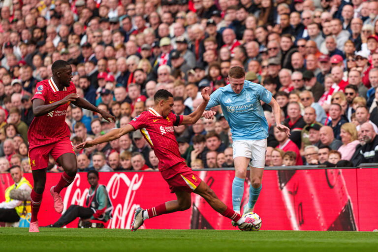 Liverpool FC v Nottingham Forest FC - Premier League Elliot Anderson of Nottingham Forest is in action with Liverpool s