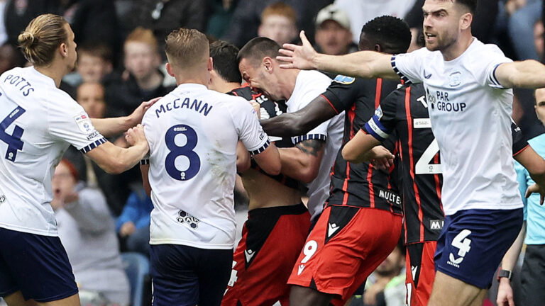 Preston North End v Blackburn Rovers EFL Sky Bet Championship 22/09/2024. Preston North End forward Milutin Osmajić sin