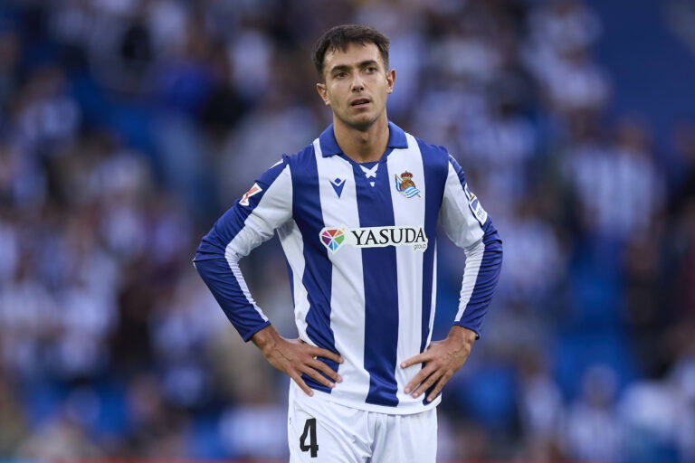 Real Sociedad v Valencia CF - LaLiga EA Sports Martin Zubimendi of Real Sociedad reacts during the LaLiga EA Sports matc