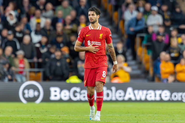 Wolverhampton Wanderers v Liverpool Premier League 28/09/2024. Liverpool midfielder Dominik Szoboszlai (8) during the Pr