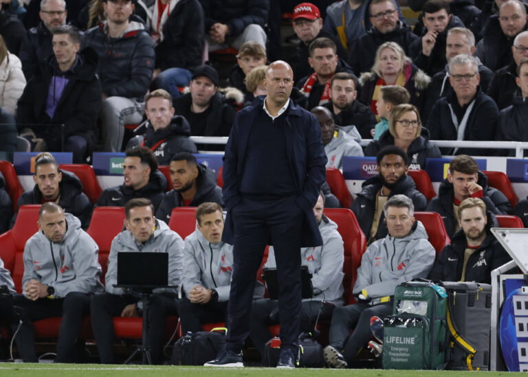 Liverpool FC v Bologna FC 1909 - UEFA Champions League 2024/25 League Phase MD2 Arne Slot, Manager of Liverpool and the