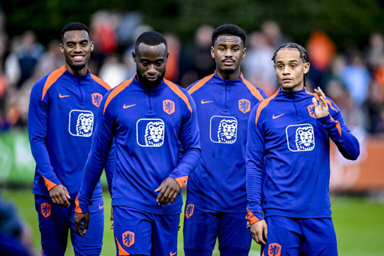 Netherlands player Ryan Gravenberch, Netherlands player Jorrel Hato, during the match Training and persconference Nether