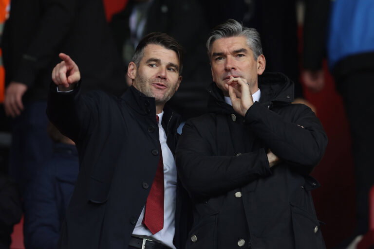Southampton, England, 24th November 2024. Richard Hughes (R) Liverpool Sporting Director during the Premier League match