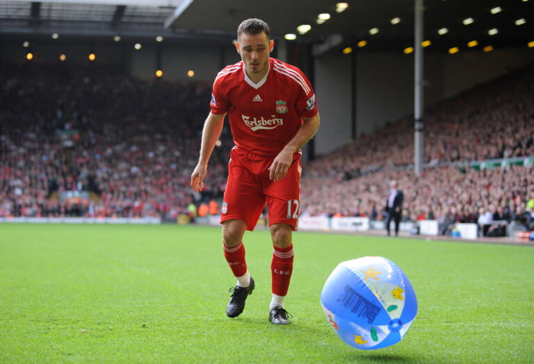 Fabio Aurelio Beach Ball Liverpool V Manchester United, ManU FC Liverpool V Manchester United FC Anfield, Liverpool, Eng