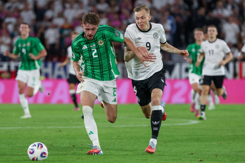 Conor Bradley suffered a minor facial injury against Germany (Credits: Imago Images)