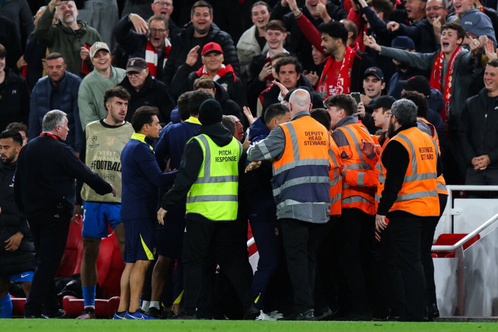Diego Simeone clashed with a set of fans at Anfield (Credits: Imago Images)