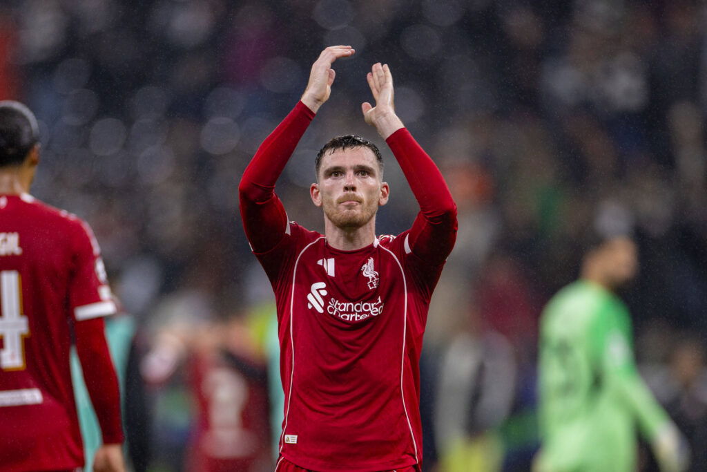 Andy Robertson is satisfied with the Reds' performance against Eintracht Frankfurt (Credits: Imago Images)